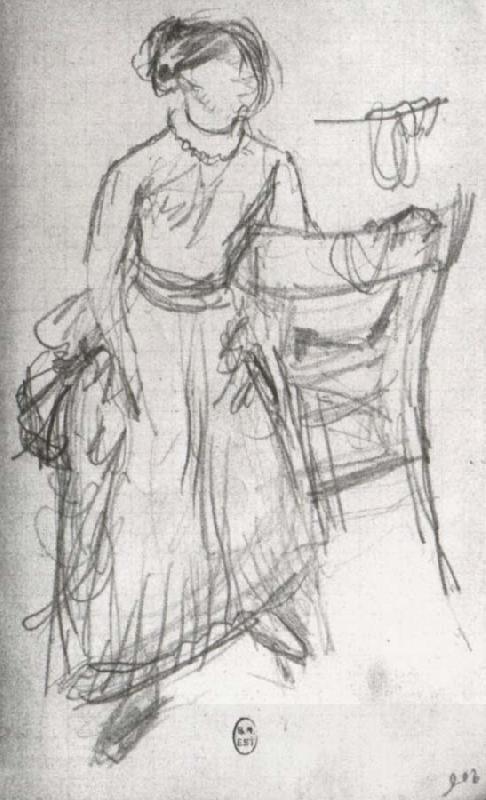 Edgar Degas Study of Helene Rouart sitting on the Arm of a Chair China oil painting art